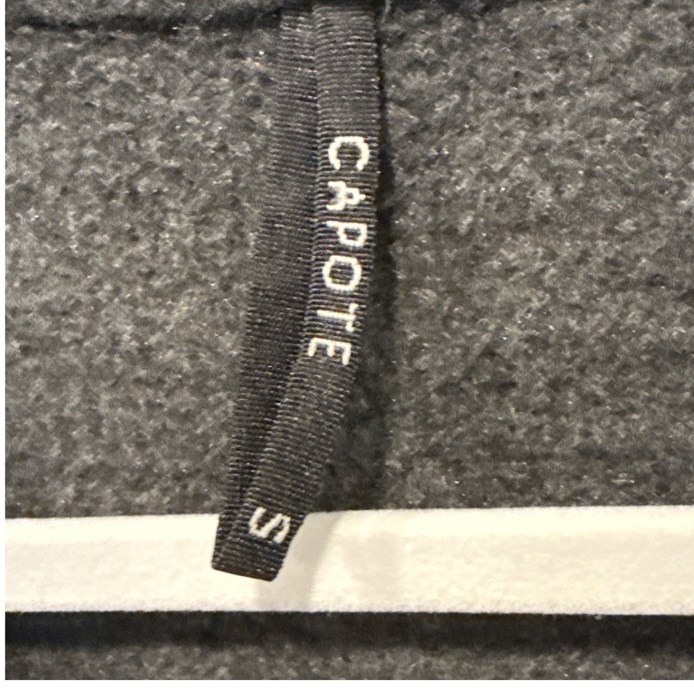 Capote Womens Minimalist V-Neck Sweatshirt Bamboo Lagenlook Pockets S Charcoal - Picture 5 of 12
